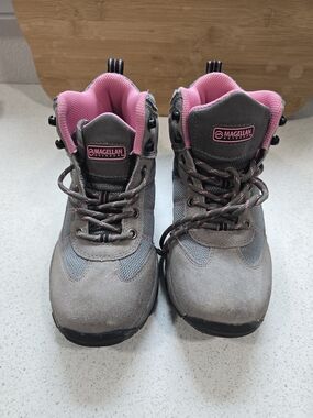 Magellan Outdoors Kids Gray and Pink Hiking Boots